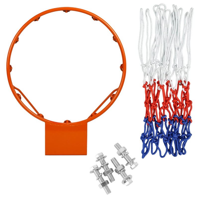 Aoneky Basketball Rim Replacement, Standard 18" Size Basketball Goal Hoop with Net Orange - Image 3